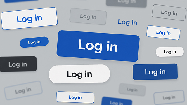 a montage of different styled log in buttons