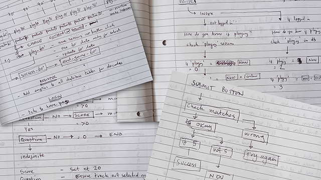 sample pages from a notebook